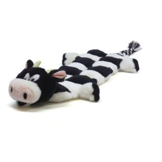 Plush Puppies Squeaker Mat Long Body Cow Dog Toy   Toys   Dog