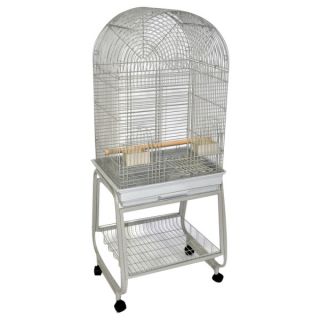 A&E Dome top Bird Cage with Stand in Platinum   Bird   Boutique