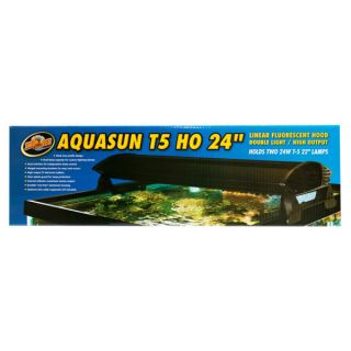 Zoo Med AquaSun Dual T5 HO Double Light Linear Fluorescent Hoods   Lighting & Hoods   Fish