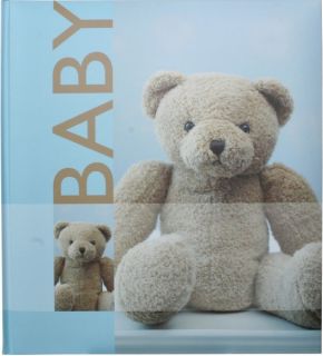 HENZO Baby Fotoalbum blau & Aufbewahrungsbox Teddy Babyalbum Album