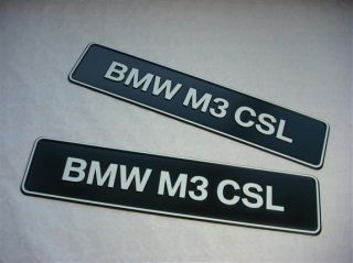 BMW E46 M3 CSL Schriftzug 2x Kennzeichen Kunststoff #1