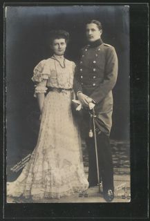 alte AK Prinz Eitel Friedrich von Preußen samt Gemahlin 1906