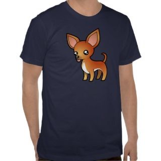 Cartoon Chihuahua (red and white smooth coat) t shirts by SugarVsSpice