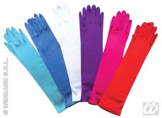 HANDSCHUHE SATIN pink 40 cm Zubehör Kostüm Damen