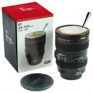 Kaffeebecher Kameraobjektiv 24 105 mm fuer Hobbyfotografen Objektiv