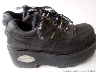 Dockers Schuhe schwarz Leder Plateau Gr.40 Vintage 90er Jahre Boots