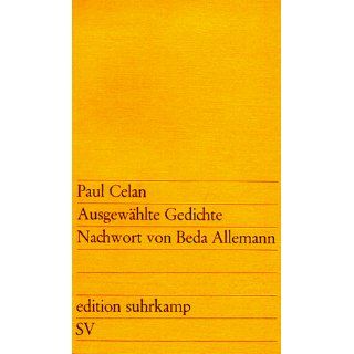 Ausgewählte Gedichte Zwei Reden (edition suhrkamp) Paul