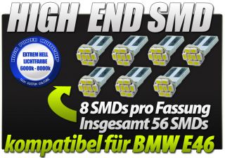 SMD LED Innenraumbeleuchtung Innenbeleuchtung BMW E46 Limousine Extrem