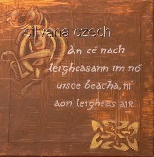 Celtic   IRISH Bild mit gälischer Schrift 40   40 cm