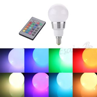 E14 RGB LED Lampe Birne Strahler 3W 16 Farbwechsel m. Fernbedienung