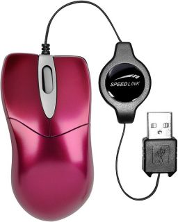 SPEEDLINK PICA Flexcable Micro Mouse PC Maus   Retractable, berry