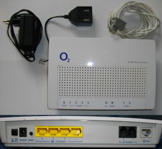 O2 DSL Router Classic P2602H D7A 4xEthernet 2xTelefon mit Adapter RJ45