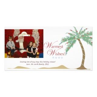 Christmas Palm tree Warmest Wishes Beach Holiday Personalized Photo