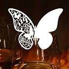 35 Platzkarten Schmetterling ans Glas weiß Hochzeit Tischkarten