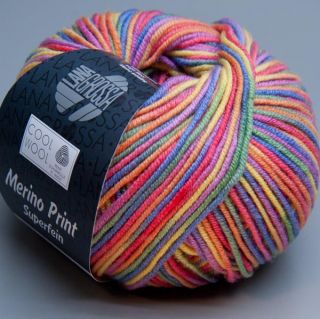Lana Grossa Merino superfein Cool Wool 703 light rainbow 50g Wolle