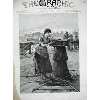 Hochseefischerei Boote 1889 Schöner Kunst Frank Cox Damen Woman