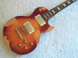 DIMAVERY LP 850 E Gitarre, Distressed vintage sunburst #65739 statt