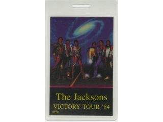 MICHAEL JACKSON  BACKSTAGE PASS VICTORY TOUR 84 PROMOTER LAM.  THE