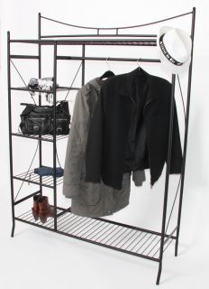 Metall Garderobe, Kleiderständer, schwarz, 168x120x36