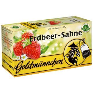 Goldmännchen Tee Erdbeer Sahne, 20 Teebeutel, 3er Pack (3 x 55 g