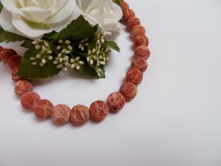 12 mm rote Schaumkorallen unpolierte Perlen als Strang / Kette