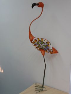 Gartenfigur 111cm Flamingo Metall Handarbeit UVP 79,90