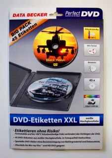 Data Becker 45 DVD Etiketten Hitzebeständig 180°C XXL Format