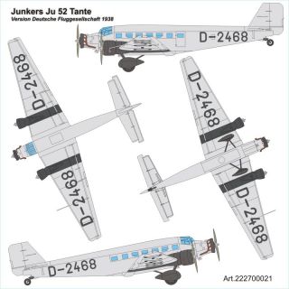 AIRPOWER87 222700021 Bausatz 187 Junkers JU 52/3m „Lufthansa 1938
