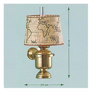 Wandlampe Seefahrer Schirm Weltkarte rund Elektroausführung 