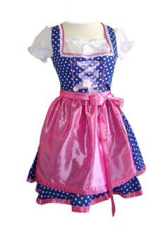 Dirndl Lollipop blau pink mit Petticoat Von Mondkini Wiesn Trachten