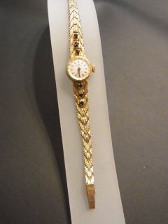 Antike Majestic Armbanduhr Uhr 835er Silber vergoldet mit Saphir