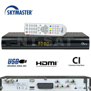 Skymaster DCHD 95 Digitaler HDTV Sat Receiver CI Slot, USB, schwarz