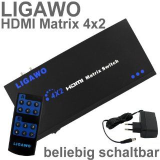 HDMI Matrix 4x2 Splitter Switch Umschalter 4 zu 2 Y 