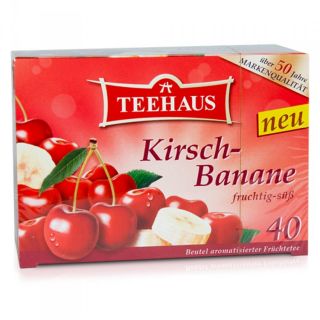 19,89 EUR/kg) TEEHAUS Kirsch Banane Tee 40 Teebeutel   90g