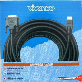 Vivanco 15m HDMI   DVI Kabel 1.3b Full HD 1080p TV PS3