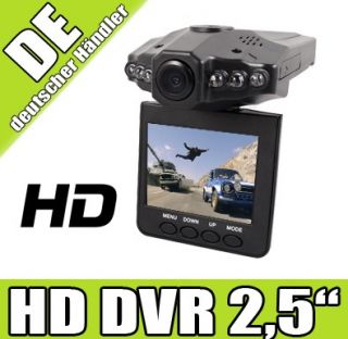 HD DVR Auto Kamera 2,5 TFT LCD Screen LED Infrarot Nachtsicht Camera