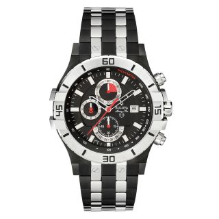 BULOVA MENS STAINLESS STEEL CASE CHRONOGRAPH DATE MINERAL GLASS WATCH