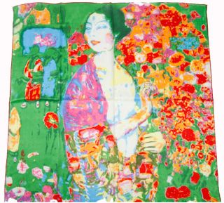 90cm Jungendstil Kunstdruck 100% Seide Malerei Tuch Gustav Klimt   die