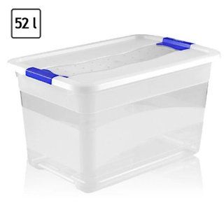 52 Liter Aufbewahrungsbox Kristallbox transparent + Deckel Multibox