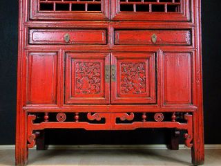 Antik Hochzeitsschrank rot China Möbel Asiatika Schrank   hh02m103