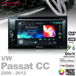 Pioneer 2DIN DVD Radio+Bluetooth Freisprecheinrichtung+Adapter für VW