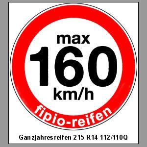 Ganzjahresreifen 215 R14 112/110Q max 160 km/h Aufklebe