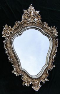 Barock Wandspiegel Spiegelgross 103x73cm Standspiegel Spiegel Silber