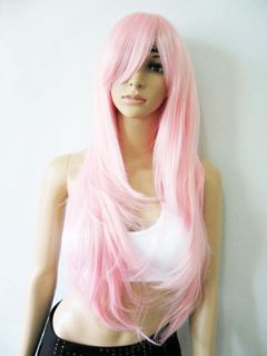 NEW 70cm LONG Baby Light pink Sexy wavy Anime Cosplay Party Hair Full