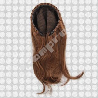 Halbperücke Perücke Haarreif geflochten Braun Haarteil