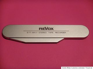 REVOX B77 MK II / Abdeckplatte der Ton /Magnetköpfe aus Aluminium