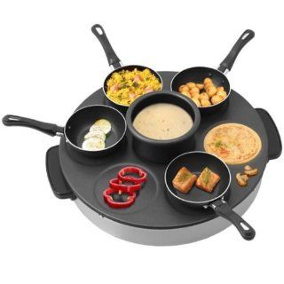 Asia Tisch Wok Set / Raclette mit 6 Pfännchen und Soßenschälchen