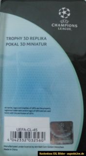 UEFA Fußball Champions League Pokal 3D Miniatur Trophy, verchromt aus
