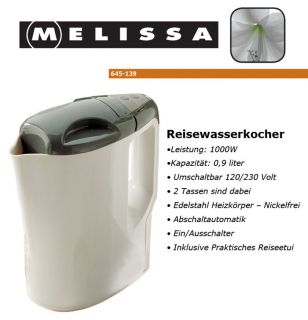 Produktbeschreibung MelissaReisewasserkocher mit Abschaltautomatik