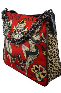 BAG Tattoo ROCKABILLY Chain Shoulder Leopard Sac Bolso TASCHE Stay